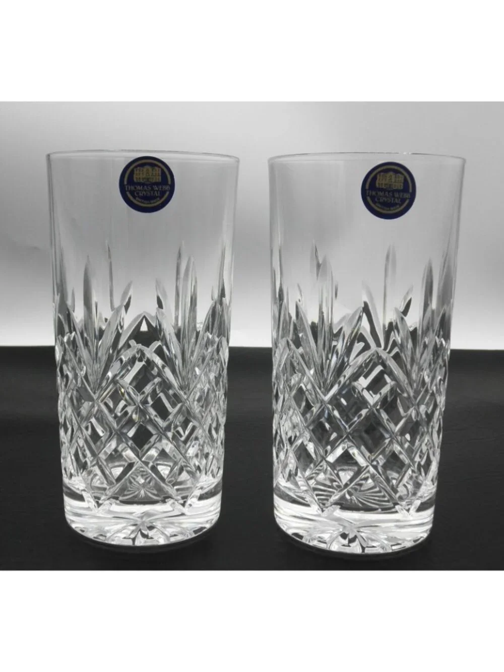 Thomas Webb Cut Crystal Flat WET15 Highball Glasses 5 5/8